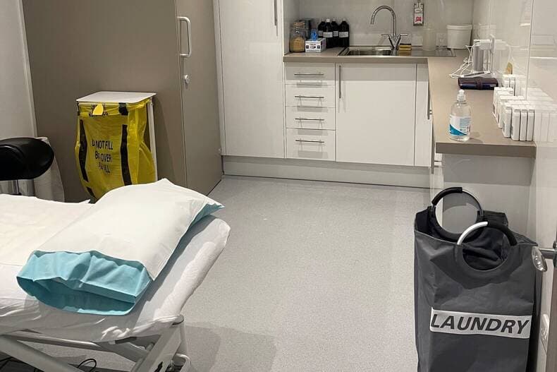 Professional colonic hydrotherapy treatment room